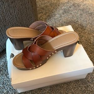 Like New Brown Mules, size 8.5